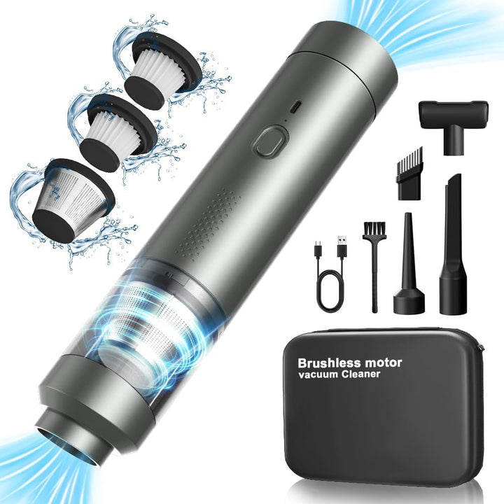 4-IN-1 Handstaubsauger Akku, 23KPA Handstaubsauger Stark mit bürstenlosemMotor, 2 Stufen Einstellbar