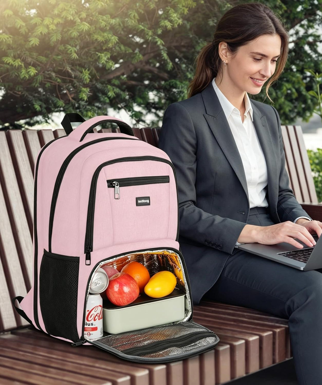 kadilong 17,3 Zoll Lunch Rucksack Damen Lsoliertes Kühlrucksack,Gross Schulranzen für Arbeit Reisen