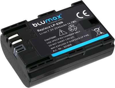 Blumax Akku ersetzt Canon LP-E6N LPE6N (echte 2040mAh) mit Infochip - kompatibel mit Canon XC10 XC15
