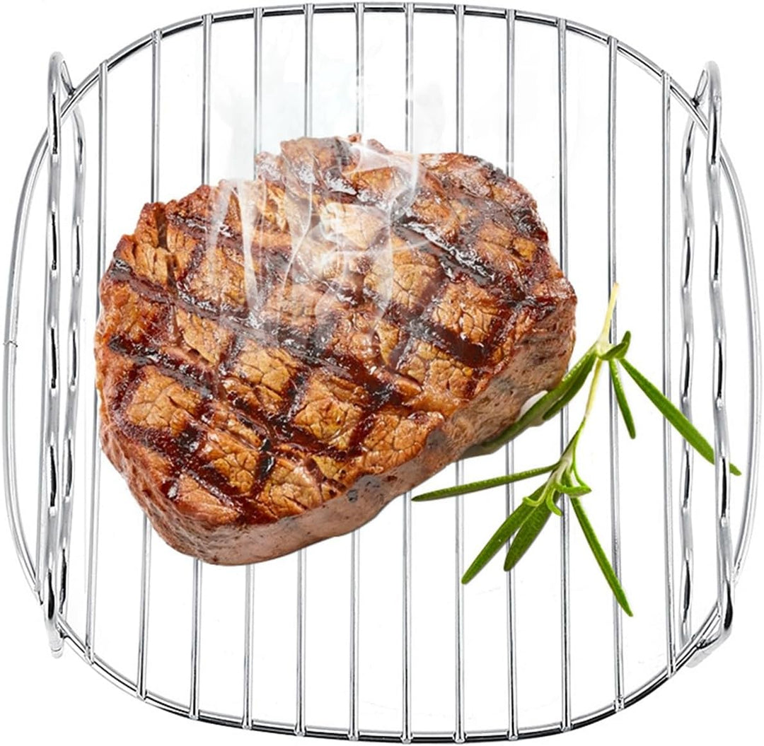 Doppelschicht Rack Mit 4 Spiessen, Verchromt, Optimiertes Ersatz Zubehörgestell Für Luftfritteusen K
