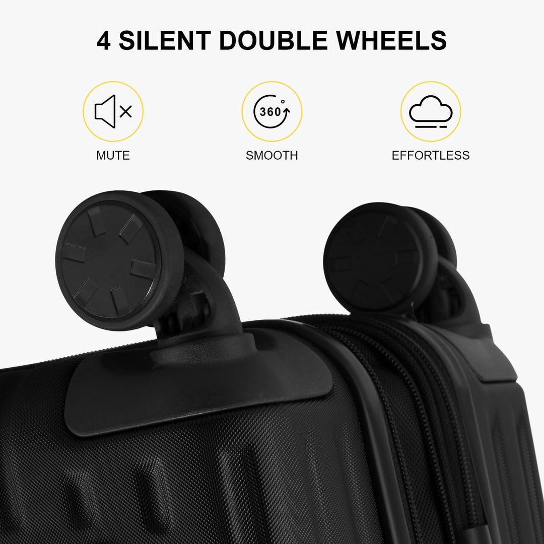 LEVEL8 Koffer Trolleys Leicht ABS+ PC Handgepäck Hartschalen-Koffer Trolley Rollkoffer Reisekoffer E