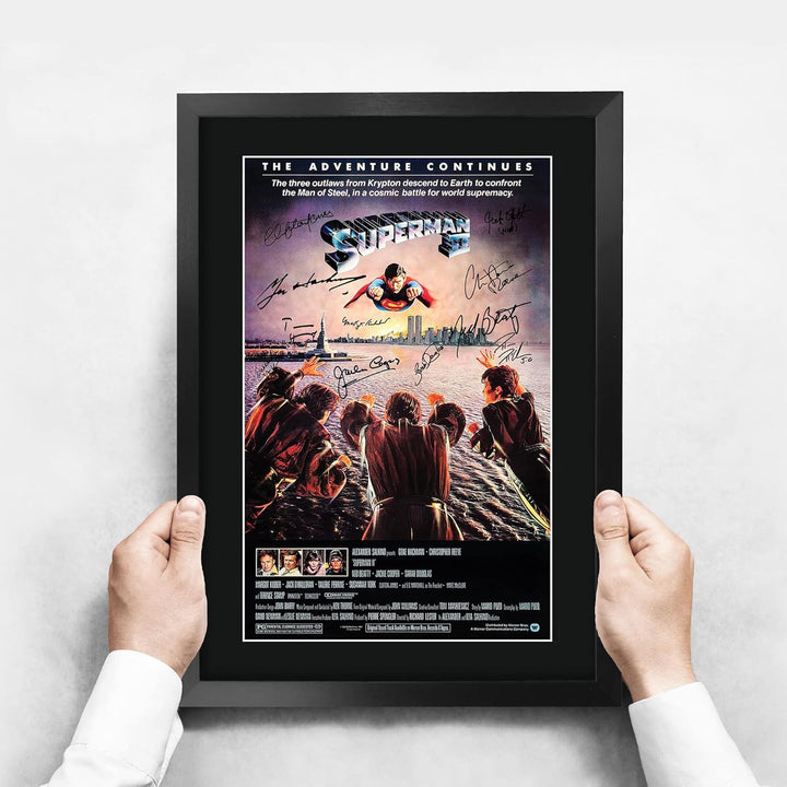 HWC Trading FR A3 Superman 2 Christopher Reeve Geschenke gedrucktes Poster signiert Autogramm Bild f