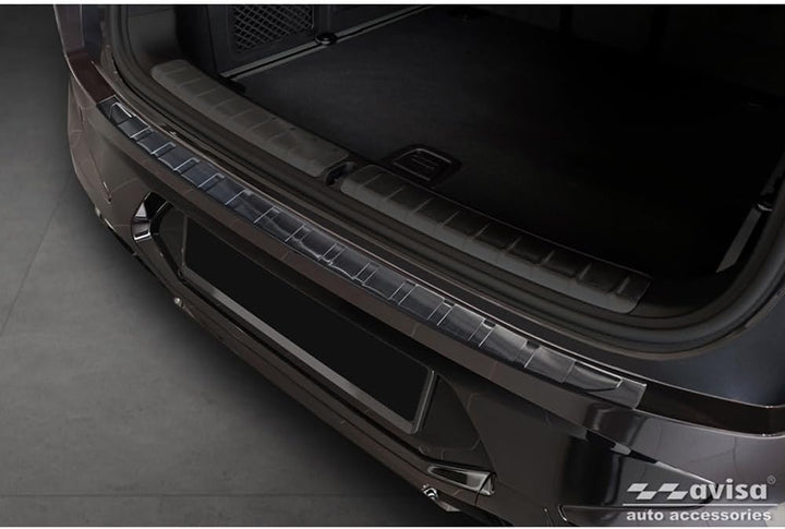 Avisa Schwarz Edelstahl Heckstossstangenschutz kompatibel mit BMW X4 G02/F98 M Competition Facelift