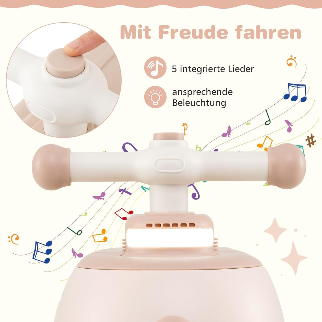 COSTWAY Rutschauto mit Anhänger, Rutschfahrzeug mit Licht & Musik & Stauraum unter dem Sitz, Rutsche