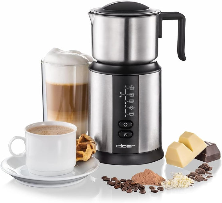 Cloer 7789 Induktions-Milchaufschäumer, für bis zu 450 ml, kalter oder warmer Milchschaum, heisse Sc