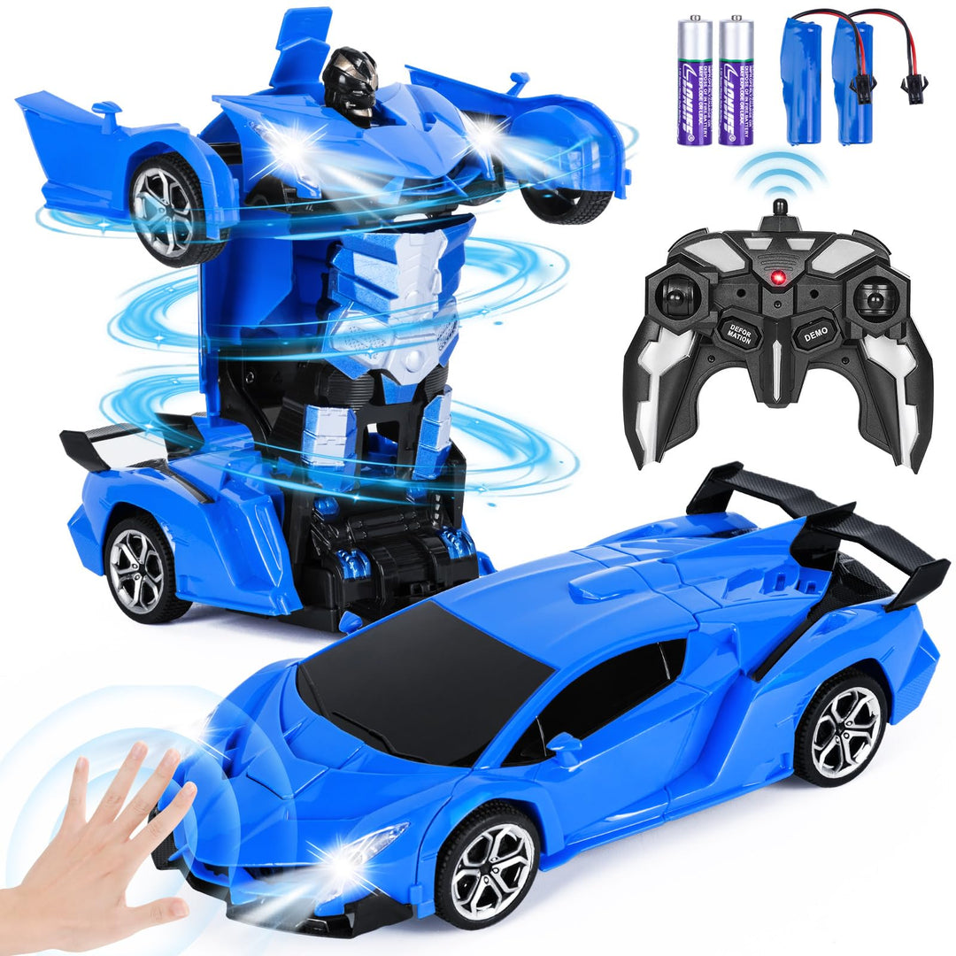 Highttoy Ferngesteuertes Auto für Kinder, 2.4GHz Verformung Roboter RC Auto mit Gestenerfassung, Lic
