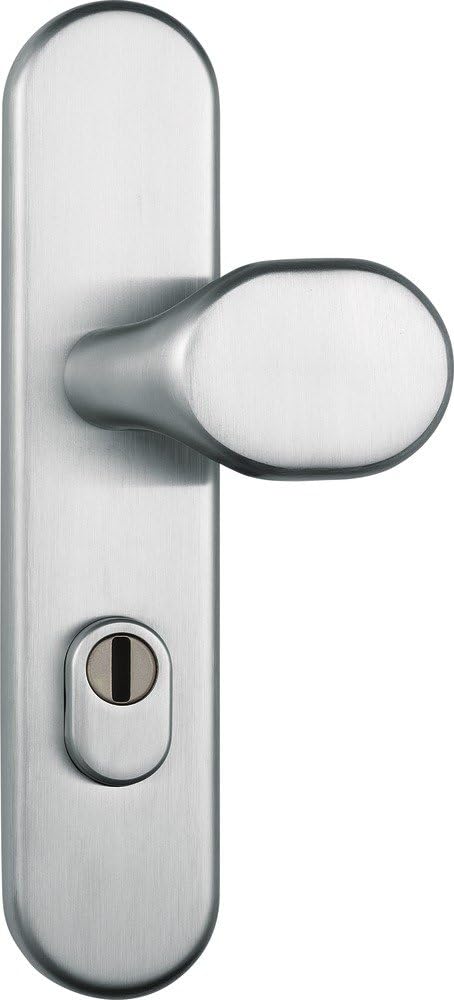 ABUS Tür-Schutzbeschlag KLZS714 ER, mit Zylinderschutz rundedel, stahl, 12227 Edelstahl Wechselgarni