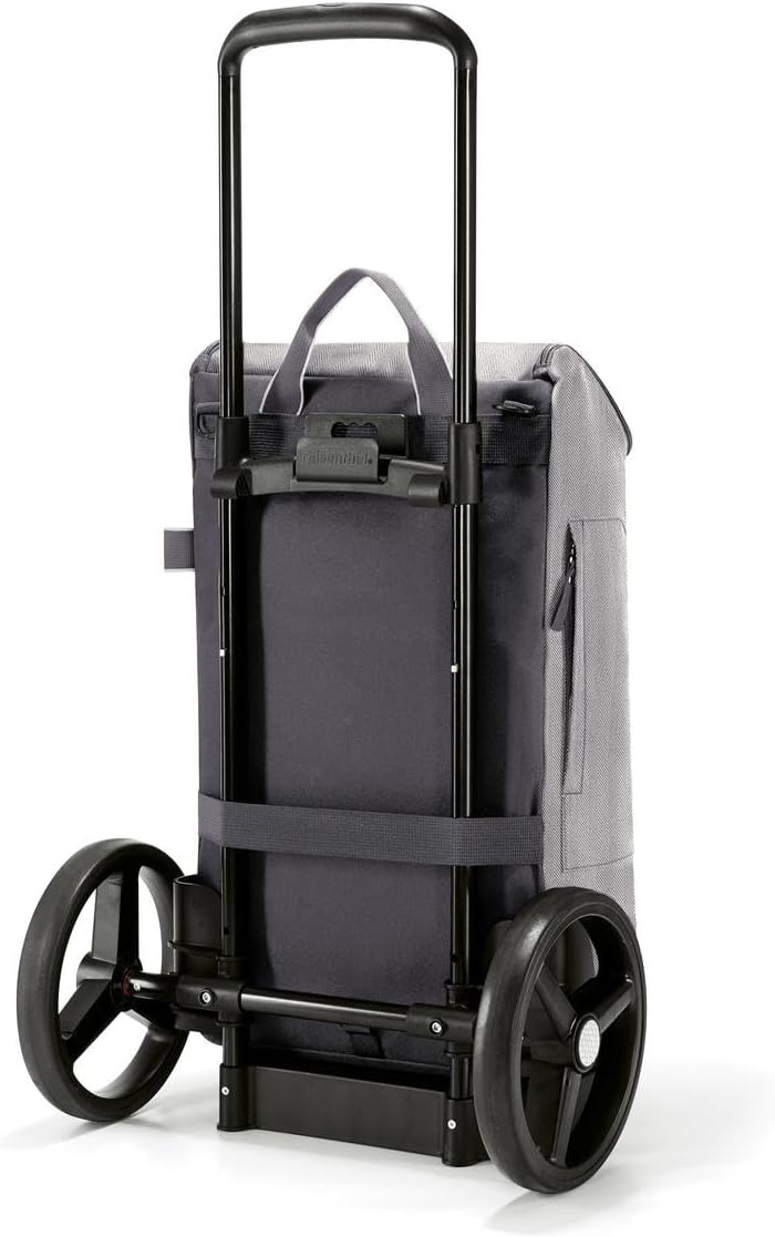 reisenthel citycruiser Set (Rack + Bag) Herringbone Grey - Praktischer Einkaufstrolley mit Mehreren