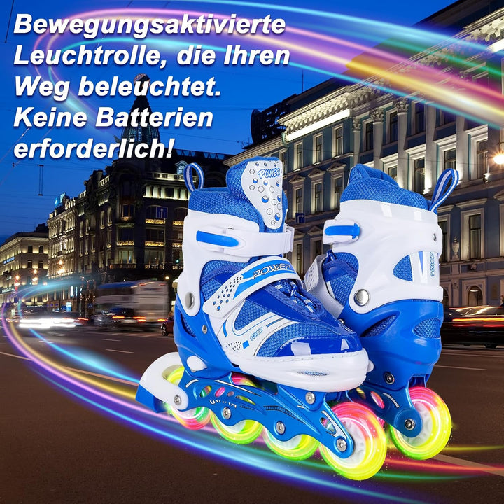 JIFAR Inliner Für Kinder Verstellbare Inline Skates mit Beleuchteten Rädern Rollschuhe Outdoor Schuh