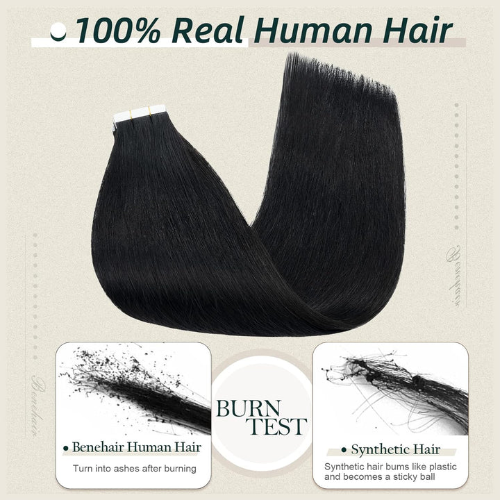 Benehair Tape in Extensions Echthaar, 45 CM Tape in Haarverlängerungen, Invisible Tape in Hair Exten