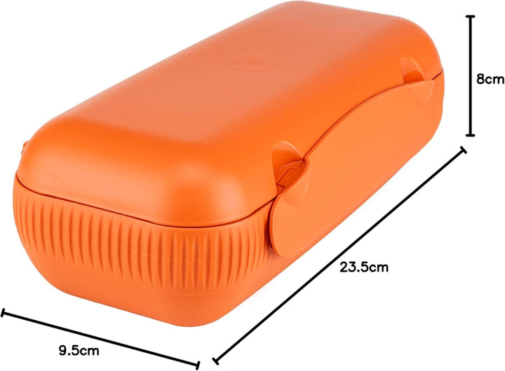 Tupperware Kolumbus Brotdose orange lunchbox brotbox (inkl. 1x Schlüsselanhänger Zufällig)