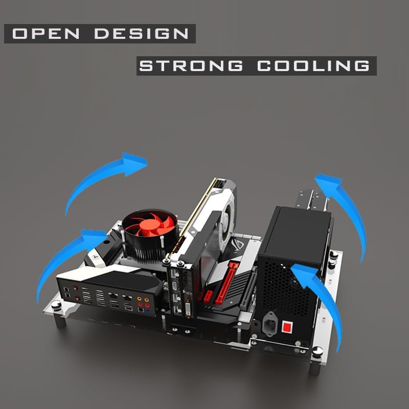 DALAIBUKESI DIY Gaming Computer Open Case Acryl Open Chassis Rack Support Motherboards ATX M-ATX ITX