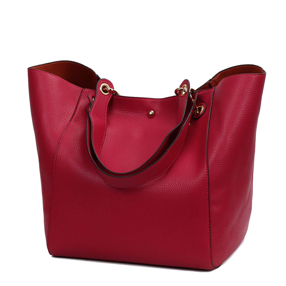 Coolives Damen 2 in 1 Shopper Schultertasche aus PU-Leder Vintage Taschen Hobo Handtasche Elegant He
