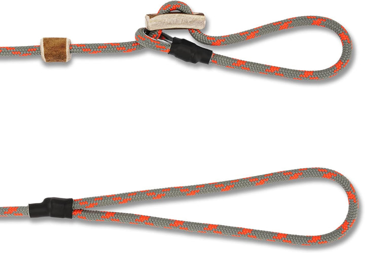 Hundeleine mit Halsband 6mm | Moxonleine Retrieverleine Agilityleine | Mit Zugbegrenzung, Zugstopp a