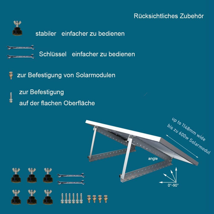 CMYYANGLIN Balkonkraftwerk Halterung Solarmodul Halterung Flachdach Solar Panel Mounting Brackets Ti