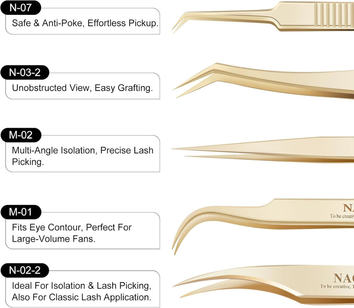 NAGARAKU Wimpernpinzette für Wimpernverlängerung Professionelle Präzisionspinzette Volume Eyelash Ed