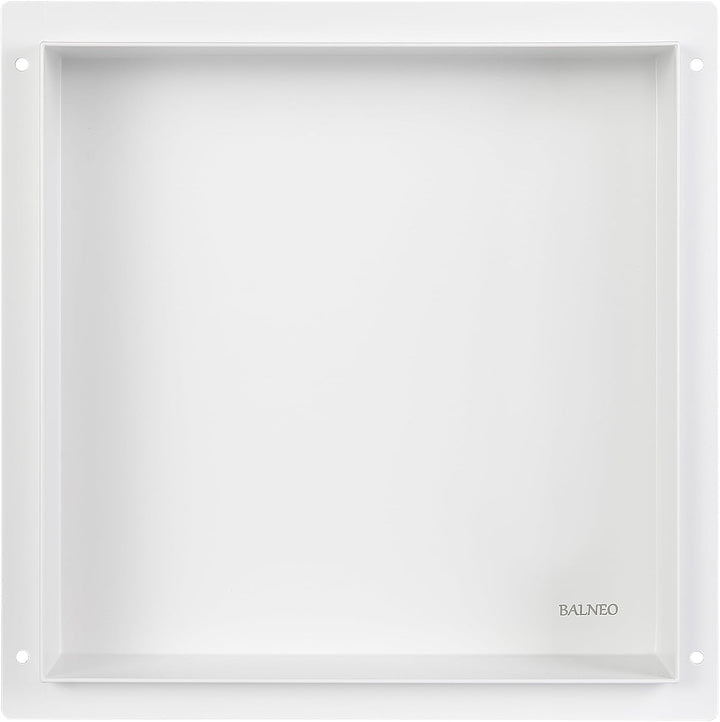 Balneo Wall-Box NO Rim wandnische dusche Edelstahl Duschnische 30x30x10 cm, weiss, wasserdicht, Nisc