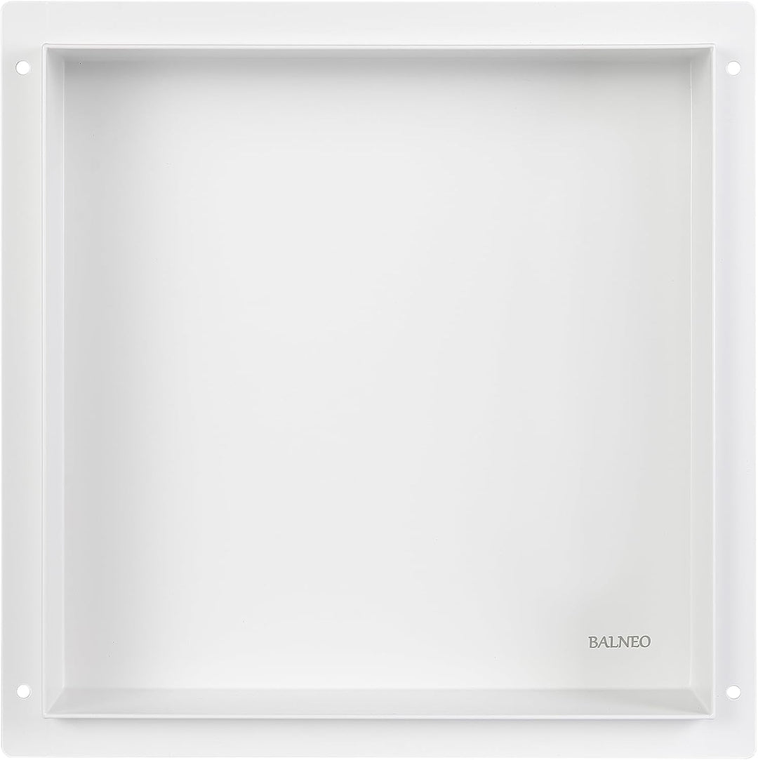Balneo Wall-Box NO Rim wandnische dusche Edelstahl Duschnische 30x30x10 cm, weiss, wasserdicht, Nisc
