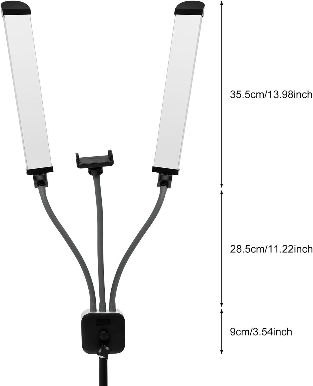 Kosmetiklampe, 3000–6500K Dimmbares LED-Doppelarmleuchte mit Stativ und Tragtasche, 220V 40W Videoli