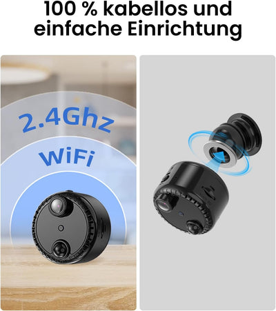 HYCENCY Mini Kamera WLAN Überwachungskamera 4K Live Übertragung Handy WiFi Kleine Kabellos Videoüber