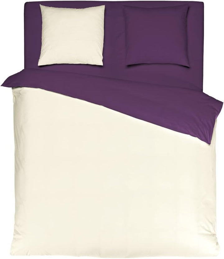 MISTRAL HOME Uni Einfarbig Wende Bettwäsche Edel Perkal 100% Ägyptische Baumwolle, Farbe:Pristine-Da