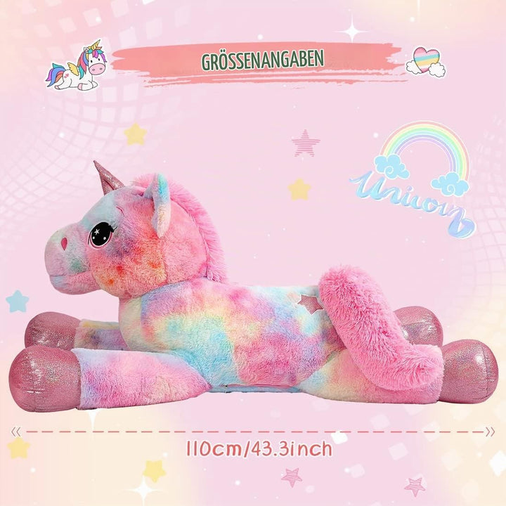 SNOWOLF Riesen Plüsch Spielzeug Einhorn Grosses Plüsch Tier Spielzeug Plüsch Kissen Grosses Pferd Pl