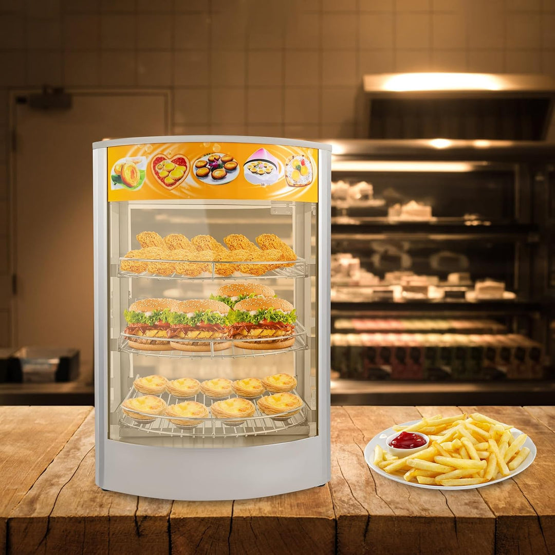 Speisenwärmeschrank 800W 3-Etagen Einstellbare Warmhaltevitrine Kommerzieller Speisenwärmer Wärmesch
