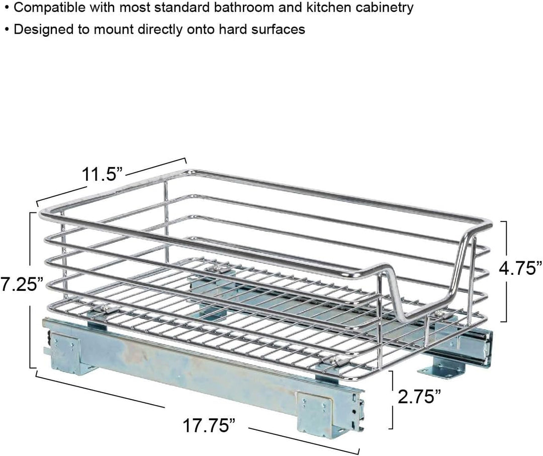 Household Essentials Glidez C1217-1 Schubladen-Organizer, ausziehbar, Chrom, 29 cm breit 11.5 in (Wi