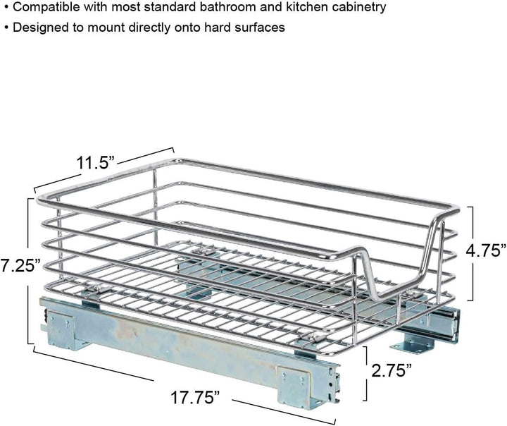 Household Essentials Glidez C1217-1 Schubladen-Organizer, ausziehbar, Chrom, 29 cm breit 11.5 in (Wi