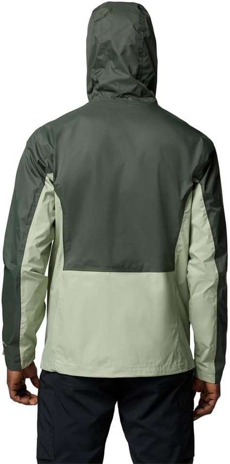 Columbia Herren Pouring Adventure 3 Jacket Wasserdichte Regenjacke (1er Pack) S Greenscape/Safari, S