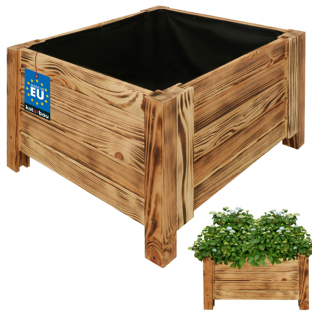 KOTARBAU® Blumenkasten - 50 x 50 x 30 cm - Pflanzkasten mit Vlies - Pflanzkübel gross aussen - Balko