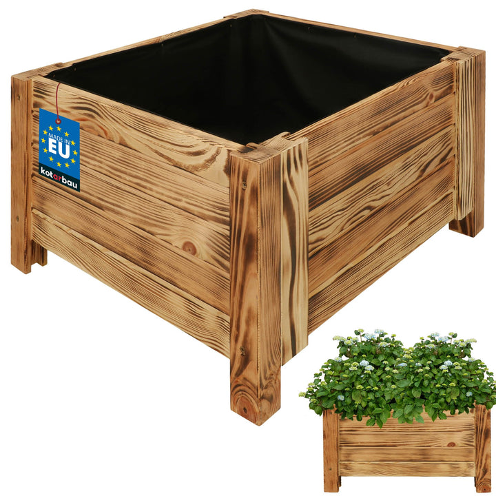 KOTARBAU® Blumenkasten - 50 x 50 x 30 cm - Pflanzkasten mit Vlies - Pflanzkübel gross aussen - Balko