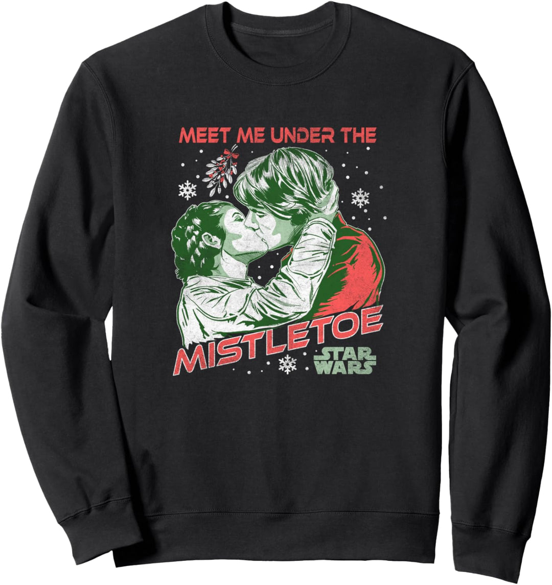 Star Wars Christmas Han Solo & Leia Kiss Under The Mistletoe Sweatshirt