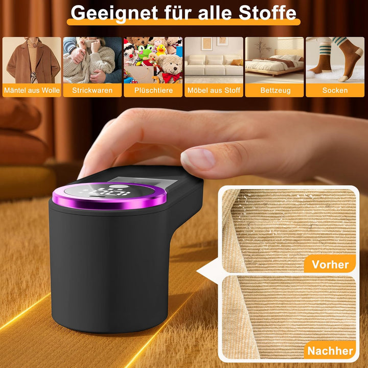 Fusselrasierer Elektrischer, Wiederaufladbar, 6 Präzisionsklingen, Typ-C-Ladekabel, LED Anzeige, 3 G