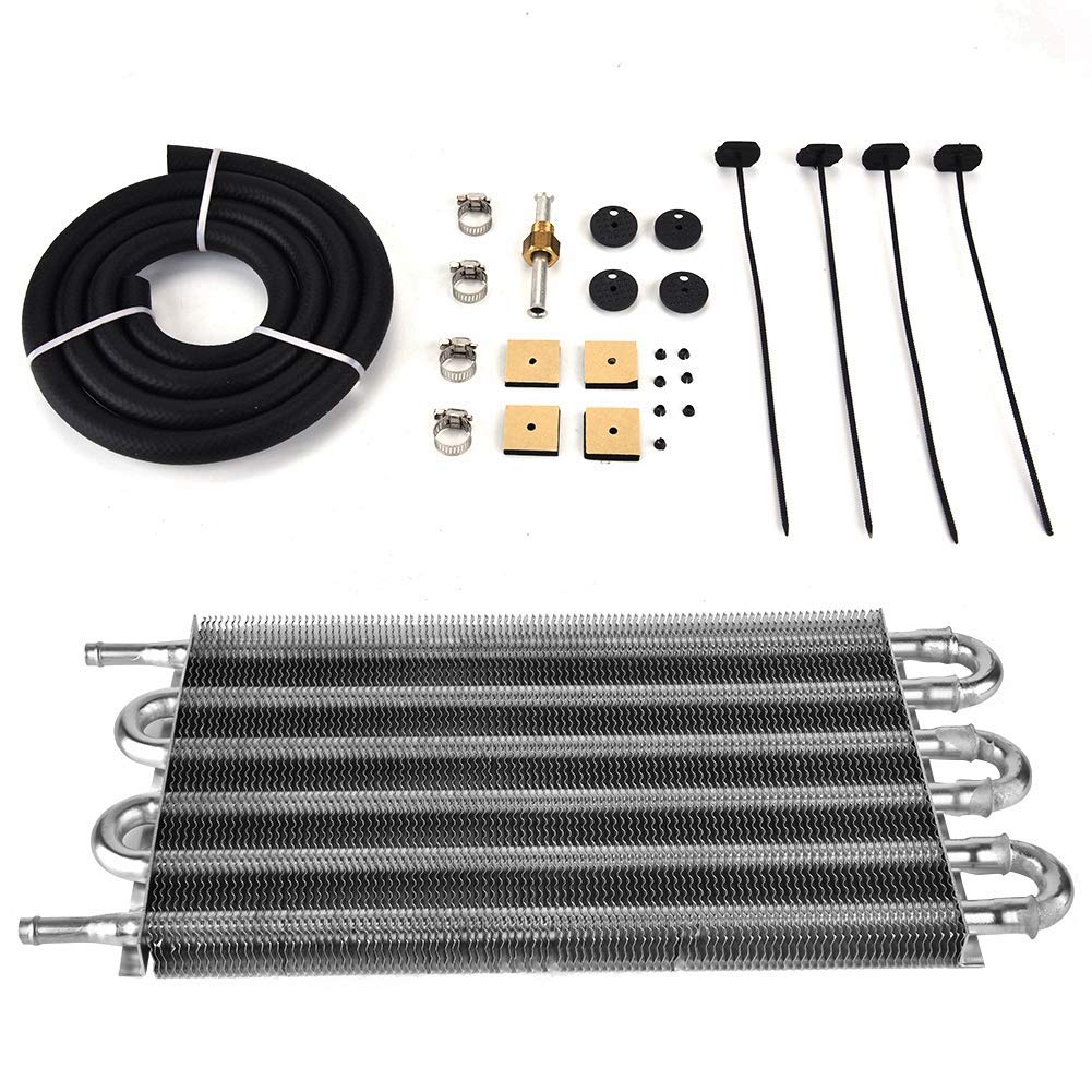 Ölkühler Kühler, 190 mm/7,5 Zoll Auto 6 Reihen Ferngetriebe Ölkühler Kit Auto Manueller Kühlerkonver