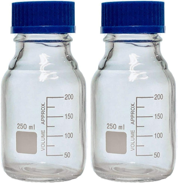 Karter Scientific 251L3 Glasflaschen mit GL45-Schraubverschluss, Borosilikatglas, 250 ml, 2 Stück 25
