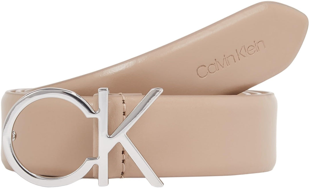Calvin Klein Damen Re-Lock Ck Logo Belt 30Mm Gürtel 65 Grau (Chanterelle), 65 Grau (Chanterelle)