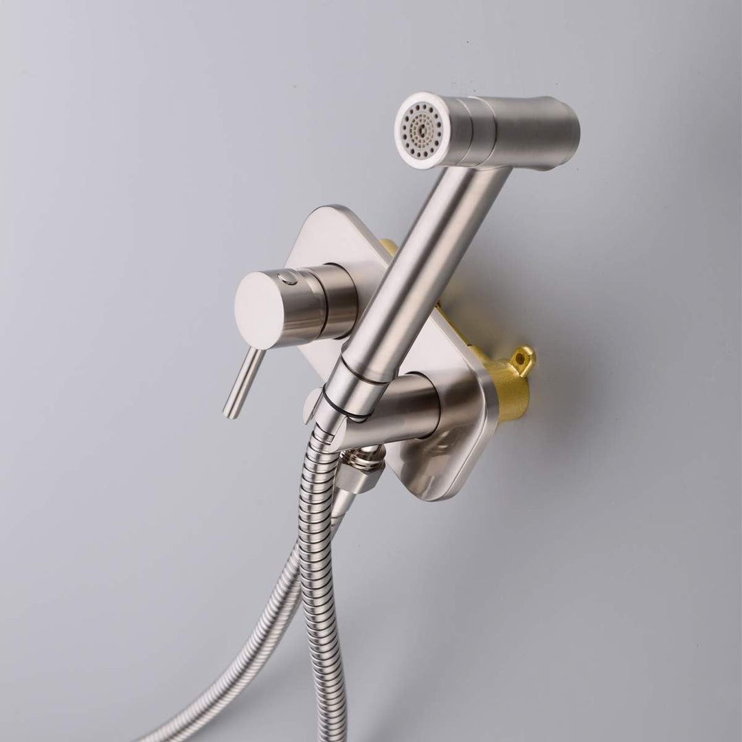 TRUSTMI Toiletten-Bidet-Sprühgerät, Shattaf-Duschset aus heissem und kaltem Messingmischer, Muslimis