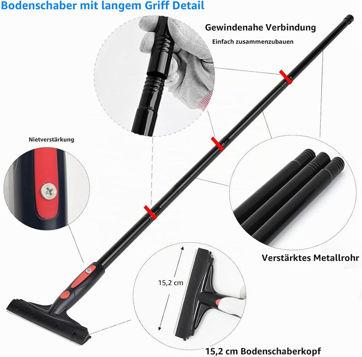 EHDIS Tapetenentferner mit Teleskopstiel (16-58INCH), Fensterschaber mit 10 Ersatzklingen, zum Entfe