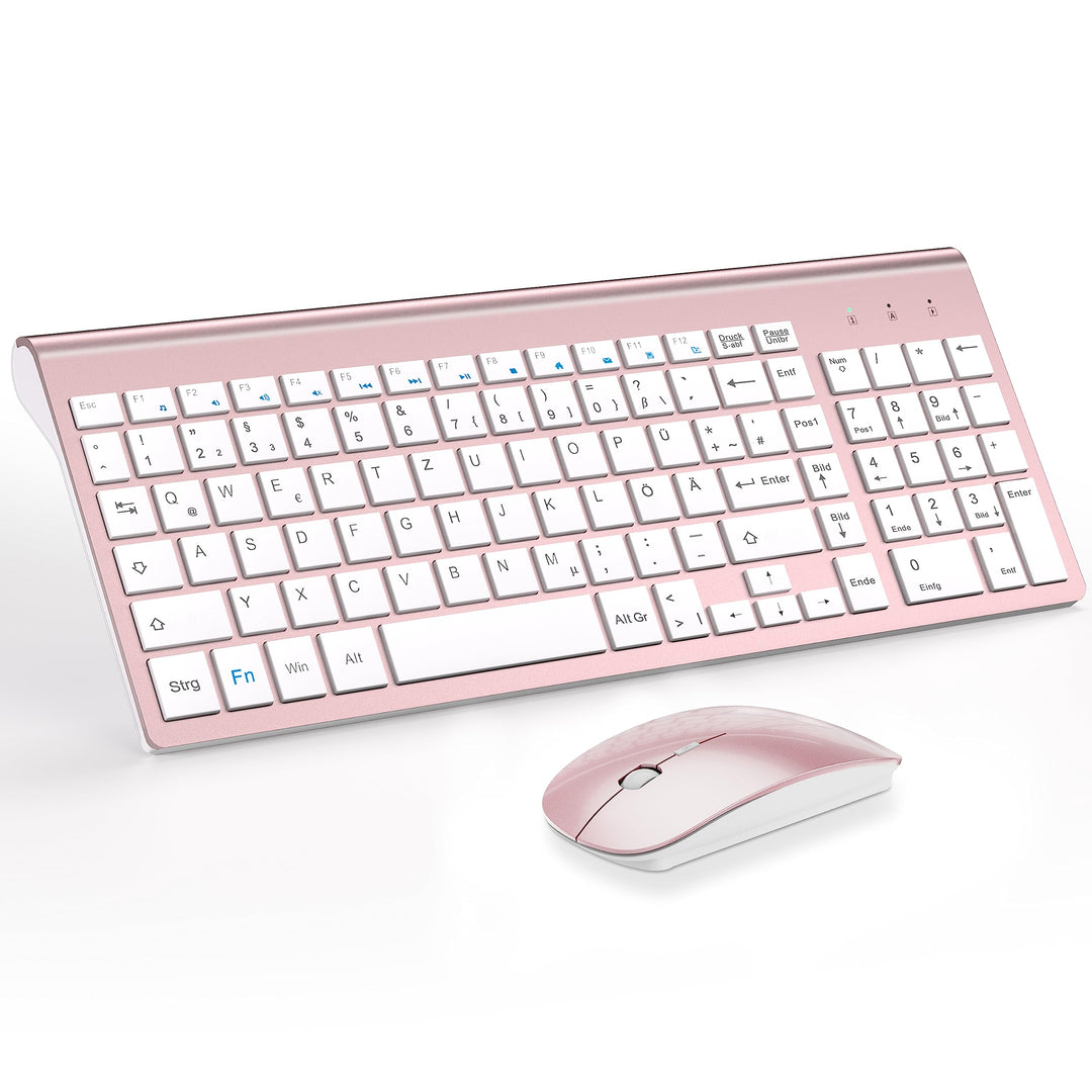 Tastatur Maus Set Ultra Slim, TopMate 2,4G Stille Compact USB 2400DPI Maus und Schissschalter Tastat