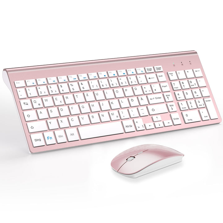 Tastatur Maus Set Ultra Slim, TopMate 2,4G Stille Compact USB 2400DPI Maus und Schissschalter Tastat