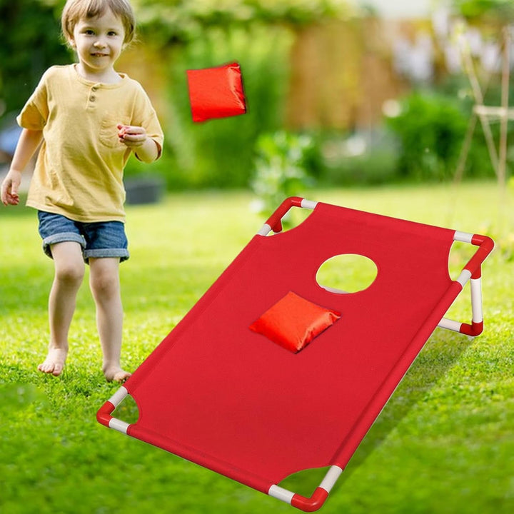 Bean Bag Wurfspiel Set, Cornhole Board Spielzeug mit 6 Bohnensäcke Garten Spielzeug Partyspiele Stra
