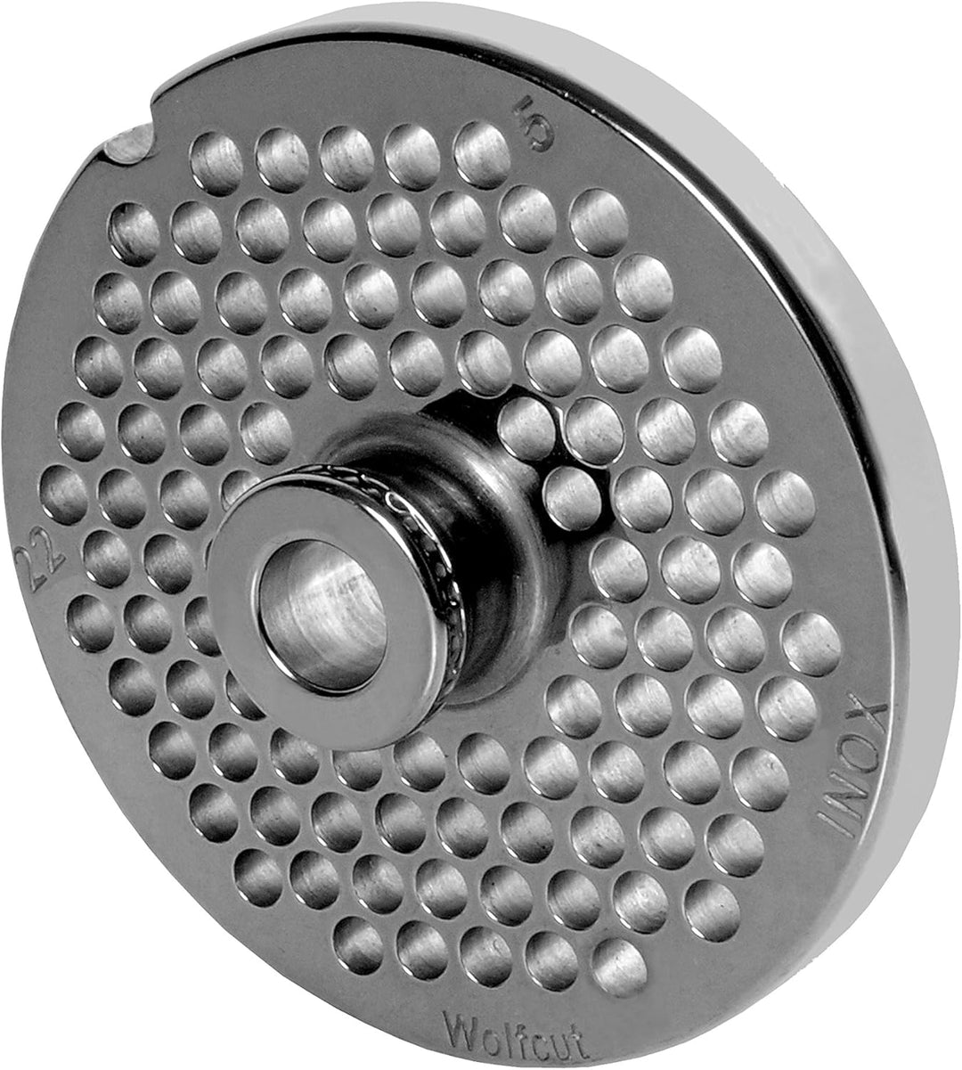 Wolfcut INOX Lochscheiben mit Nabe kompatibel mit Fleischwolf Bizerba FW82T / 22 (5,0 mm), 5,0 mm