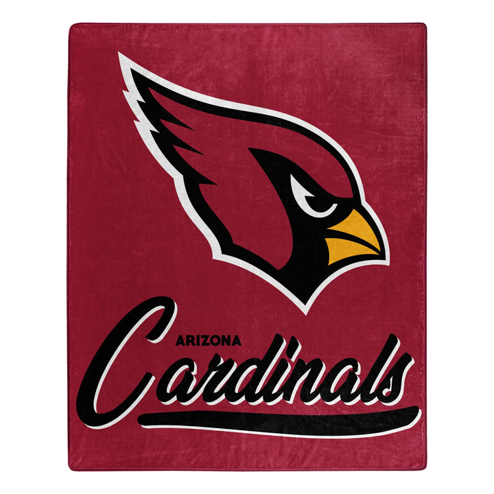 Officially Licensed NFL Grand Stand Plush Raschel Throw Blanket, 50" x 60" Arizona Cardinals, Arizon