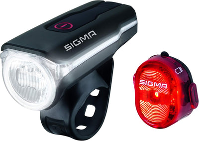 ABUS Faltschloss Bordo uGrip 5700 ST mit Schlosstasche - Schwarz & SIGMA SPORT - LED Fahrradlicht Se