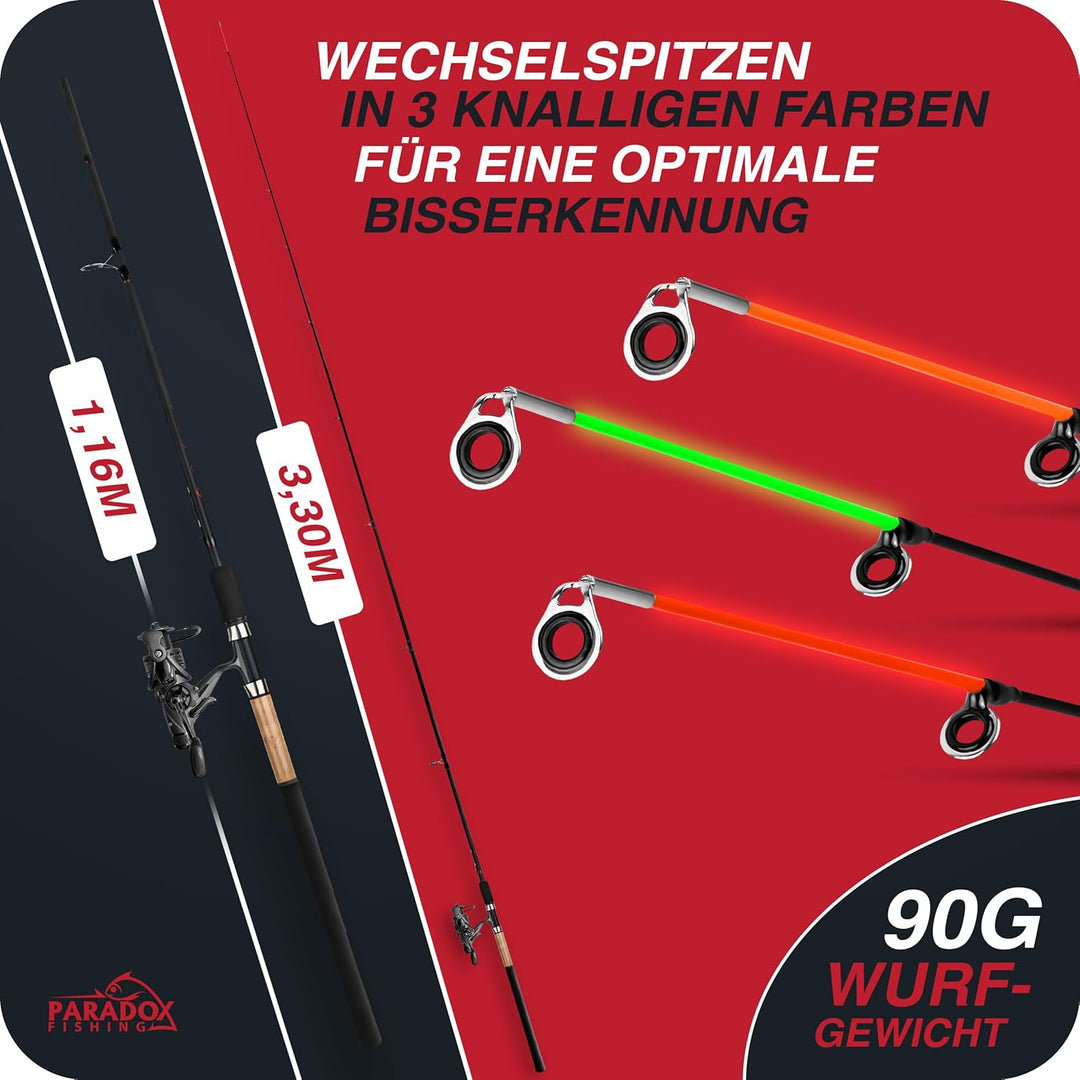 Feederrute 3,3m Wg. 90g I 3,6m 120g I Method Feeder Rute Angelrute Feederruten zum Angeln mit Futter