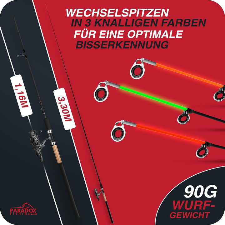 Feederrute 3,3m Wg. 90g I 3,6m 120g I Method Feeder Rute Angelrute Feederruten zum Angeln mit Futter