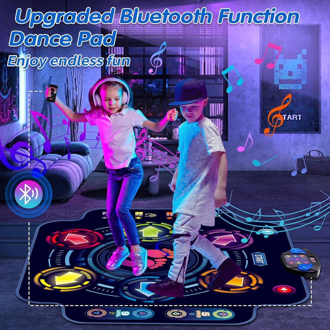 Bluetooth Tanzmatte Kinder Spielzeug für Kinder ab 3-12 Jahre mädchen, Musikmatte mit 6 Tasten, 9 Sc