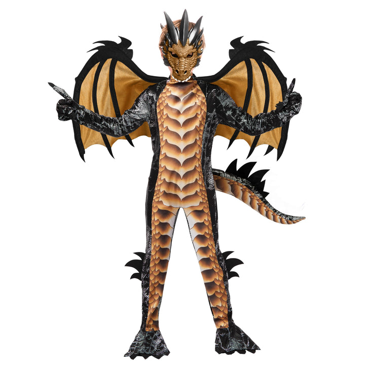 Spooktacular Creations Kind Jungen Drachenkostüm, Drachenflügel und Maske, Halloweenanzug Drachenanz