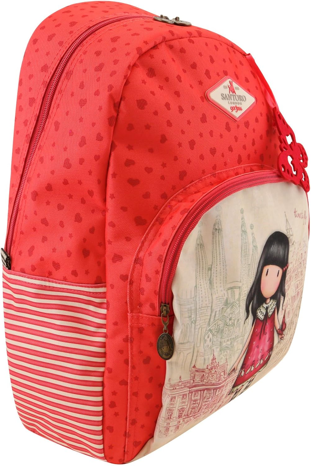 Gorjuss Cityscape Time to Fly Double Zip Rucksack